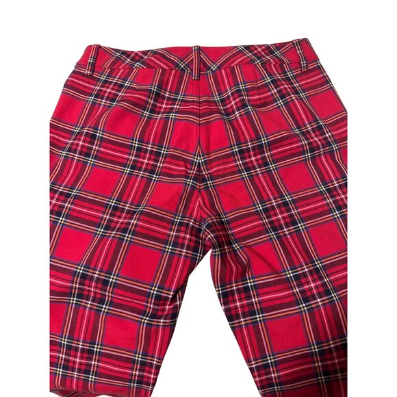Talbots Red Plaid Petite Pants Womens Size 8P Cotton Blend Classic Fit - Picture 5 of 6